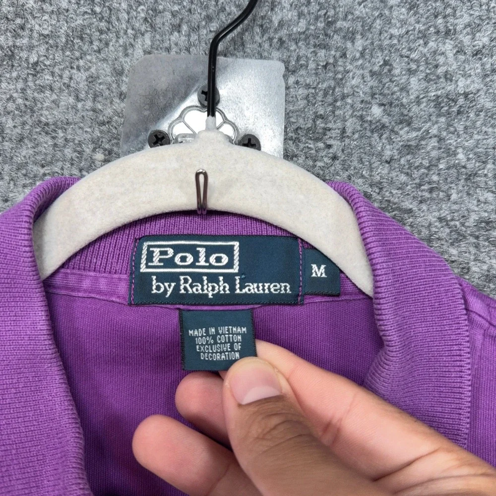 Polo Ralph Lauren Polo Shirt Mens Medium Purple Teal Pony Classic Fit Casual